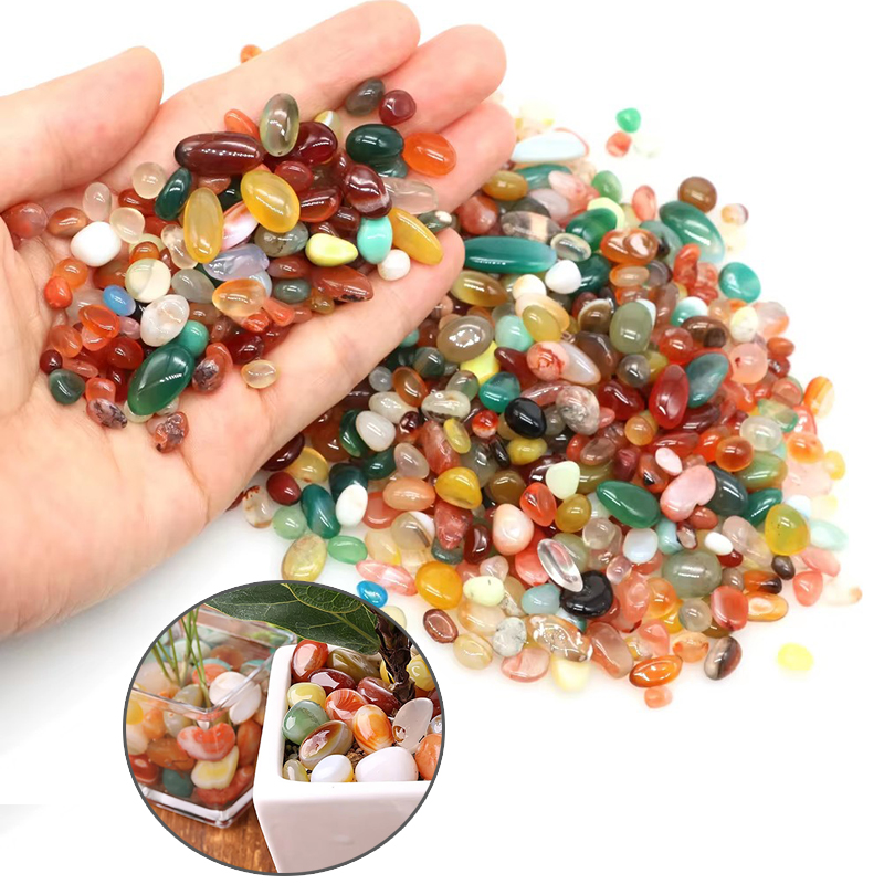 Planted Aquarium Air Stone - 100/200g 1~1,6cm Bunte Kieselsteine Natürlicher Achat