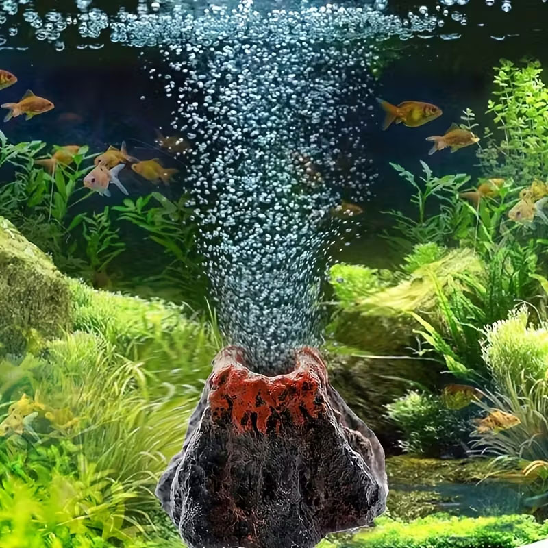 Aquarium Planted Seeds - Vulkanischer Sprudelstein für Aquarien, keine Batterien