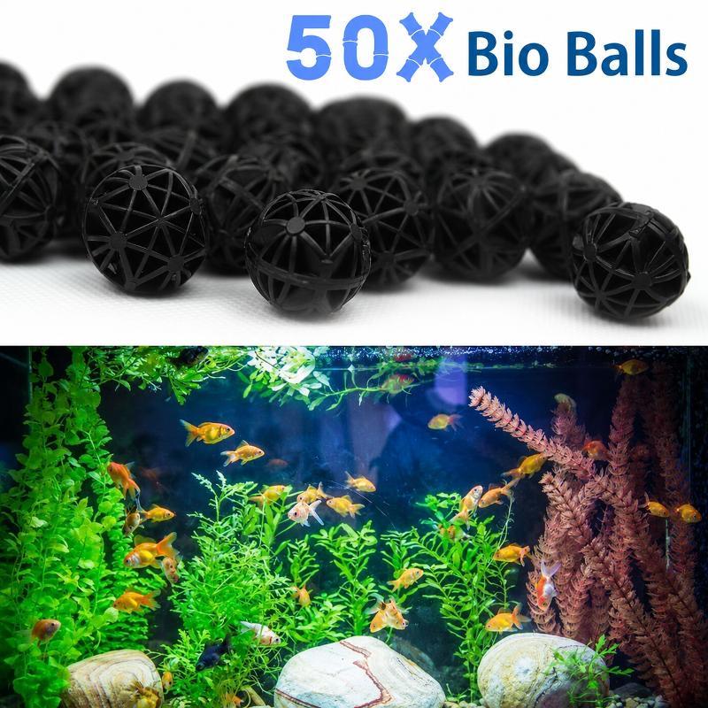 Planted Aquarium Cleaning - 50 Stück 16mm Aquarium Bio-Filterbälle Fischbecken