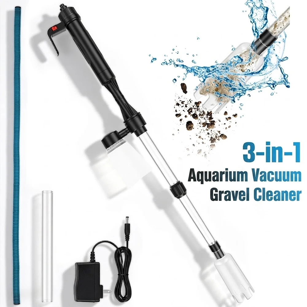 Planted Aquarium Cleaning - Aquarium-Vakuum-Kiesreiniger 3-in-1 Fischbecken-Staubsauger mit Wasserwechsel, Sandreinigung