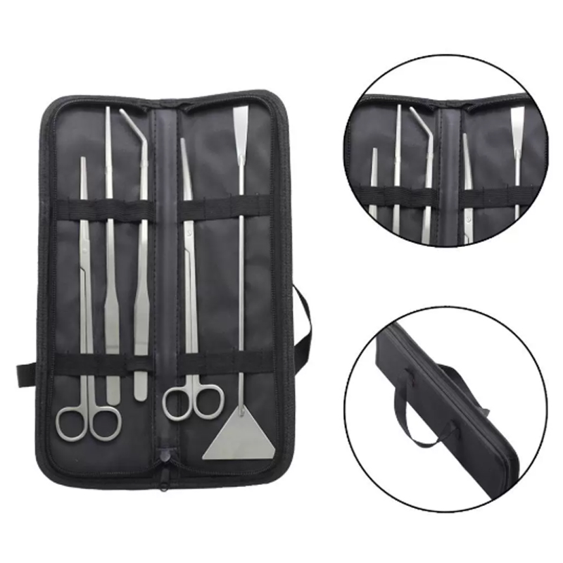 Planted Aquarium Cleaning - Aquarium-Reinigungswerkzeug-Set Wellenschere Pinzette Wasserpflanzen-Gras-Trimmer Edelstahl Fischbecken-Werkzeuge